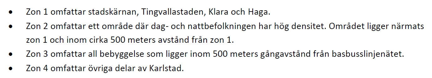 Pysäköintinormi Karlstadissa normista voidaan poiketa, jos taloyhtiössä on yhteiskäyttöajoneuvoja tai jos paikat