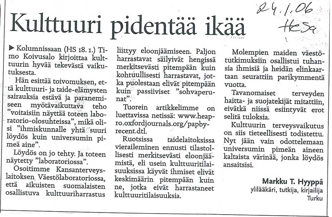 " (osallistuja) Mitä vanhemmaksi tulee, sitä