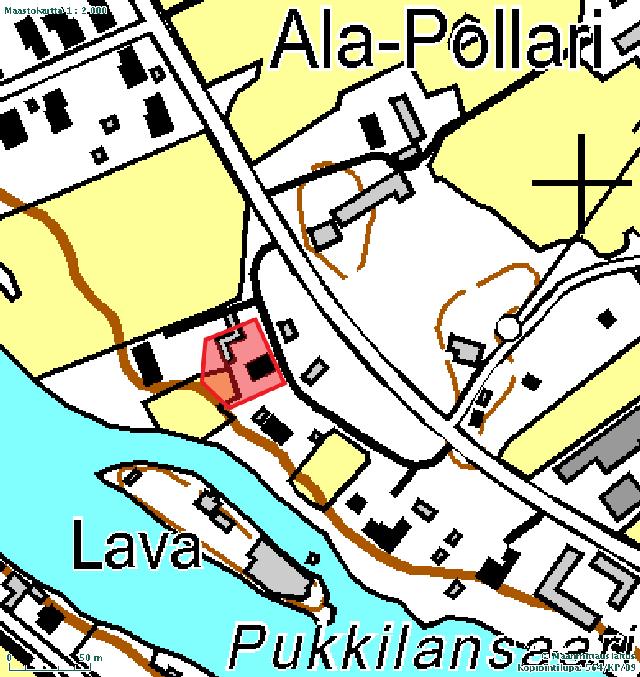 22 Inventointimenetelmät: pintahavaintoja Maastotiedot: Kohde sijaitsee Kyrönjoen pohjoisrannalla Pukkilansaaren kohdalla Pernulantien varrella, Pukkilan vanhan päärakennuksen alla sekä piha- ja