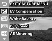 Sieppauksen lisäasetukset Capture (Sieppaa) -valikossa voi säätää erilaisia asetuksia, jotka vaikuttavat kameralla tallennettavien kuvien ja videoleikkeiden laatuun.