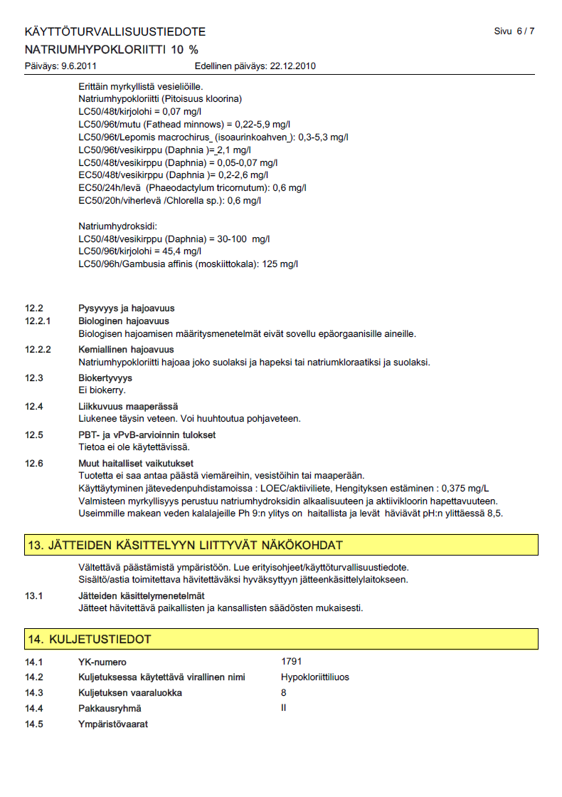 Desinfiointiohjeistuksen Liite