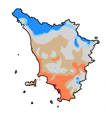 Toscana Tyrrhenanmeri luo Toscanan rannikolle lämpimän, välimerellisen ilmaston.