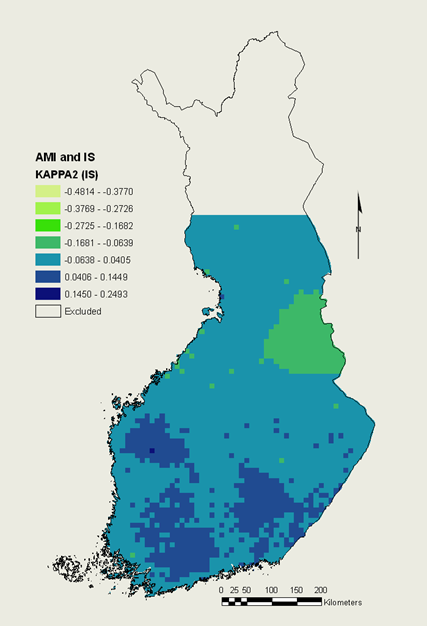 CAR Esimerkki 1: aivohalvaukset ja sydänkohtaukset 1991-2003 Iskeemisten aivohalvauksien (IS) ja akuuttien sydäninfarktien