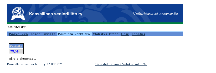 29 (37) 4.1.1. Eronneet-lista Eronneet-lista näyttää jäsenen eropäivän, nimen, osoitteen, postinumeron, postitoimipaikan, tehtävät ja ansiot.