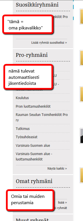 4. RYHMÄT (= Proplussan perusta) Proplussan toiminta perustuu ryhmiin. Jokaisen ryhmän työtila sisältää samanlaisia ominaisuuksia.