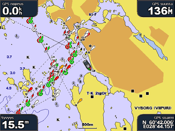 Näkymä on hyödyllinen navigoitaessa vaikeakulkuisia matalikkoja, riuttoja, siltoja tai kanavia sekä yritettäessä tunnistaa vieraiden satamien tai ankkurointipaikkojen tulo- ja lähtöväyliä.