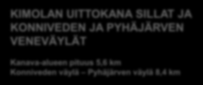 IITTI KOUVOLA Kimolan (Eiraskan) silta Pt 14550 Kannen alapinta +69,10 m HW +65,79 m / alikulku 3,31 m MW +65,40 m / alikulku 3,70 m Kimolanlahden