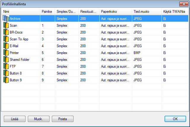 Uusien profiilien luonti Button Manager V2 sisältää yhdeksän esimääritettyä profiilia, joita voit käyttää ja mukauttaa, mutta voit luoda uusia mukautettuja profiileja mihin tahansa