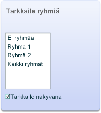 Ryhmät Ryhmiä voi perustaa joko automaattisesti tai käsin. Automatiikalla voi ryhmät luoda ryhmän koon tai ryhmien määrän mukaan.