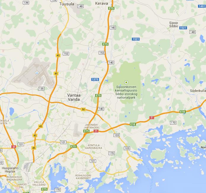 Ympäristö Sipoo sijaitsee Helsingin seudulla ja sen naapurikuntia ovat lännessä Helsinki, Vantaa, Kerava, Tuusula ja Järvenpää, idässä Porvoo ja