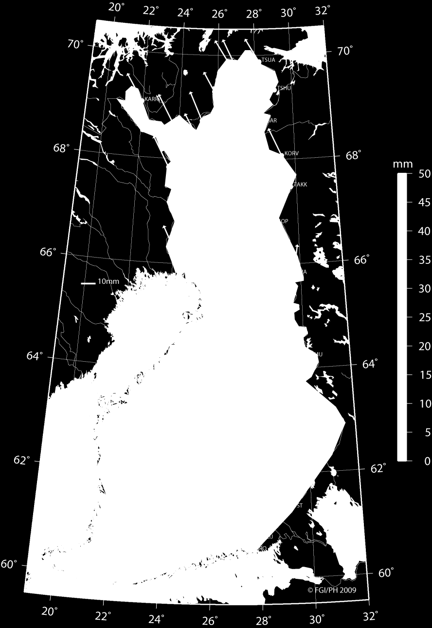 Case: muunnos 1 - jäännösvirheet EUREF-muunnos: