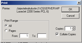 4.5. RAPORTTIEN KÄSITTELY Kaikkia Winresin raportteja ja listoja käsitellään samalla tavalla.