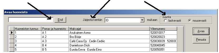 30/237 KÄYTTÖOHJEET - Asteri Isännöinti 6 HUONEISTOTILA 6.1 JOHDANTO Isännöinti-ohjelman pääasiallinen työskentelynäkymä on huoneistotila.