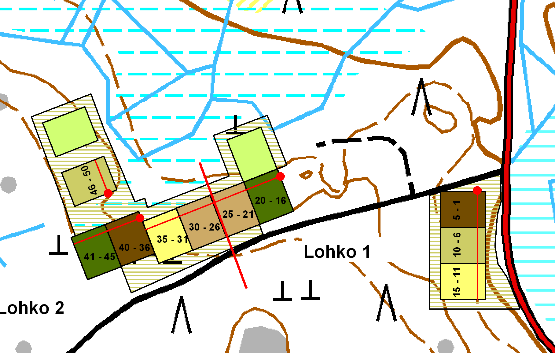 7 4.2. Maatutkaluotaus Vuosien 2005 ja 2006 aikana suoritettiin potentiaalisten koealueiden maatutkaluotaukset. Luotaukset suoritti Geo Work Oy.