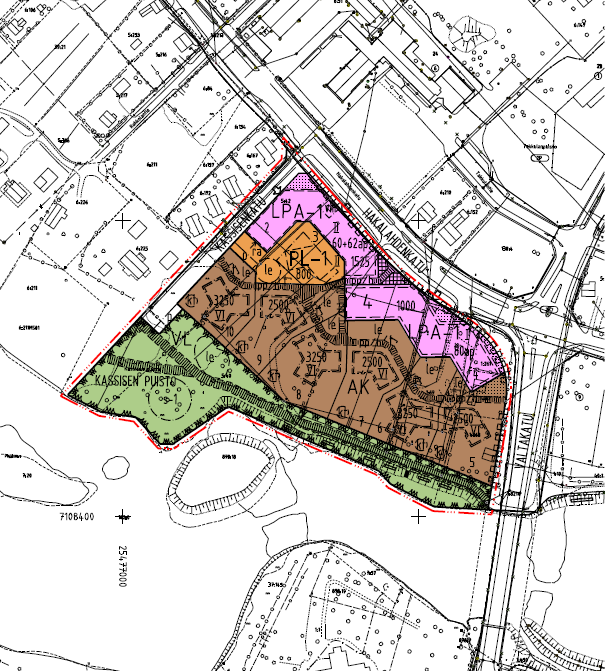 37 Suunnittelutilanteesta johdetut tavoitteet Alue on maakuntakaavan ja keskustan osayleiskaavan mukaisesti osoitettu kerrostalovaltaisena asuntoalueena (AK).