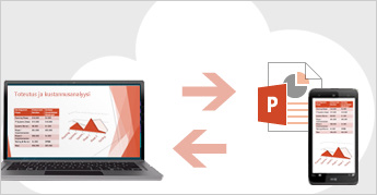 Tallenna esityksesi pilveen Kirjautuminen Officeen Pilvi on kuin tiedostovarasto taivaalla. Voit hallita tiedostoja aina, kun olet online-tilassa.