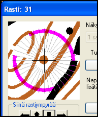 Muista, että jos rasti on kohteessa, joka ei ole kartalla oikeassa mittakaavassa, rastiympyrä tulee sijoittaa kohteen keskelle, ei rastimääritteen mukaiseen reunaan.