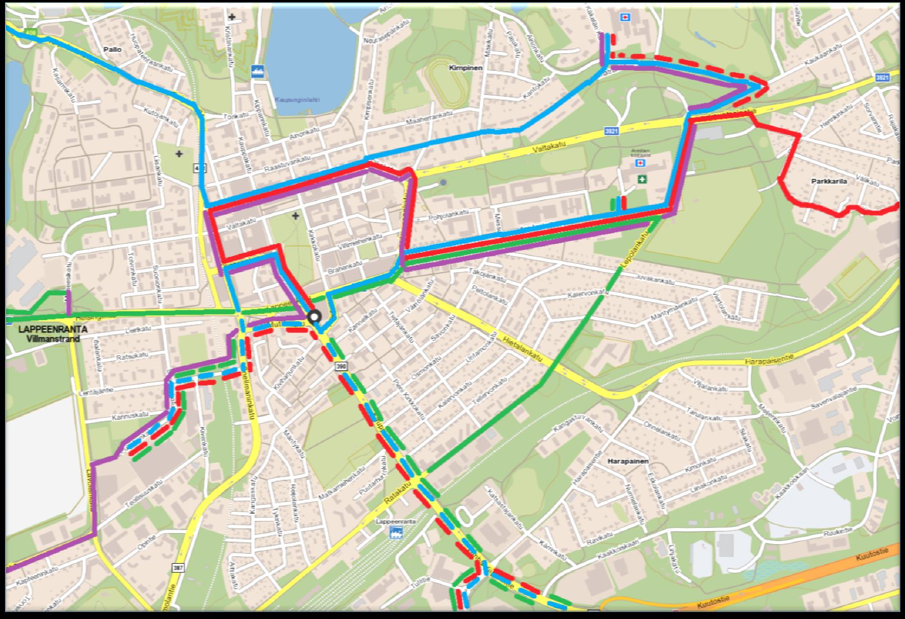 UUDET REITIT KESKUSTA-ALUEELLA P1 Lauritsala P2 Skinnarila P3 Kivisalmi P4 Mäntylä Kaikki IsoApun kautta, Samoin