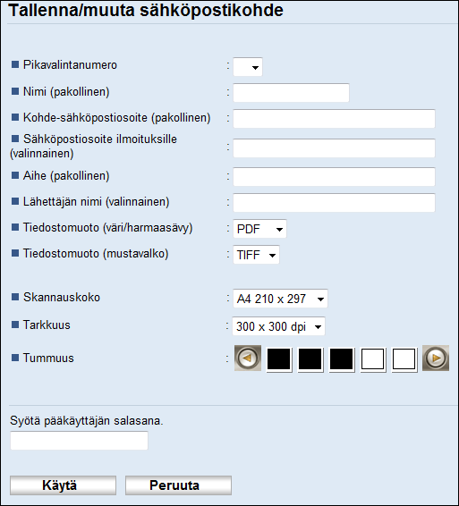 5. Alkuperäisten skannaaminen Skannauskohteiden tallentaminen Tässä kerrotaan, miten skannauskohteita tallennetaan osoitekirjaan.