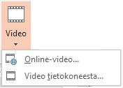 Video PowerPoint perusteet Voit linkittää tai upottaa videon esitykseen. Kun upotat videon, sinun ei tarvitse huolehtia tiedostojen katoamisesta, kun pidät esitystäsi.