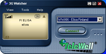 After installation 3G watcher program should launch automatically. If you are prompted to configure a profile, select Yes and follow the account configuration instructions below.