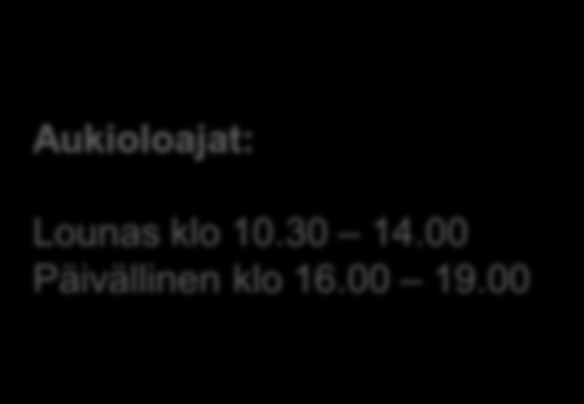 Lounas & päivällinen Lahti Halli toimii tapahtuman ruokalana Ruokailukupongit kolmen lounaan ja kolmen päivällisen paketteina. Lounas pe, la, su Päivällinen to, pe, la Aukioloajat: Lounas klo 10.