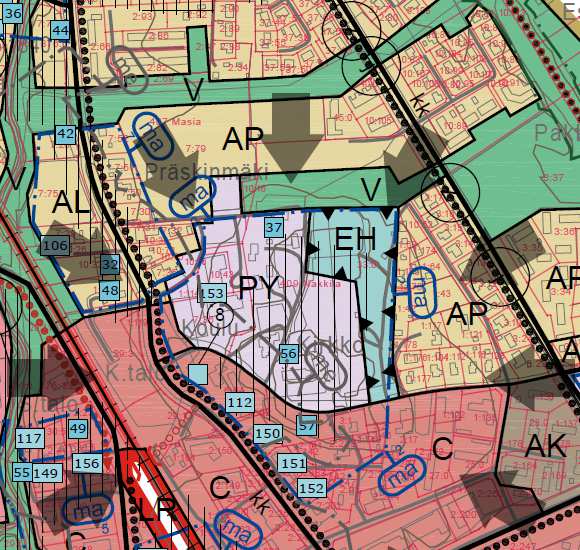 Nosto Consulting Oy 12 (20) Ote Taajamaosayleiskaavasta 2025, ehdotus (ei mittakaavassa) Lisäksi osayleiskaavan ehdotuksessa on rakennussuojelu koskevat merkinnät: Valtakunnallisesti