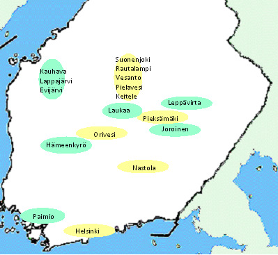 Keväällä 2013 alkaneet kehittämisprosessit Hämeenkyrö, Monityö Paimio, Nuorten Tupa Laukaa, Puustellin työkylä Oriveden työpajat Leppävirta, Tukeva valmennussäätiö Helsinki, Vihreän Oksan Werstas