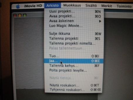 8 Animaation jakaminen Quicktime muotoon.