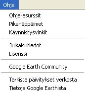 3.3 Näkymät Google Earth:ssä on neljä näkymää: maa, taivas, mars ja kuu.