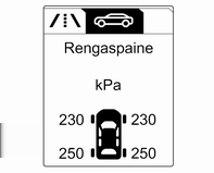 174 Auton hoito Jos rengaspainetta on vähennettävä tai lisättävä, katkaise sytytysvirta.