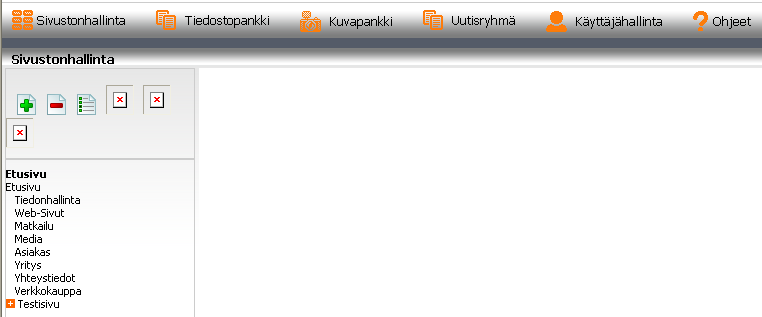 48 Kuvio 18. Näkymä etusivulta Tiedostopankki ja kuvapankki ovat tallennuspaikkoja kaikille sivuilla näkyville liitetiedostoille ja kuville.