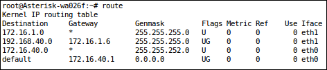 44 Palvelimella reitin määritys onnistui syöttämällä palvelimella pääkäyttäjänä komento: route add -net 192.168.40.0 netmask 255.255.255.0 gw 172.16.1.6. Komennolla lisättiin palvelimen reititystauluun tietue, joka kertoo että 192.