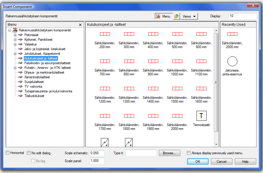 Tuoteselain Catalog Browser AutoCAD Electrical 2015 - version uusi Catalog Browser mahdollistaa symbolin valinnan tuotenumeron perusteella.