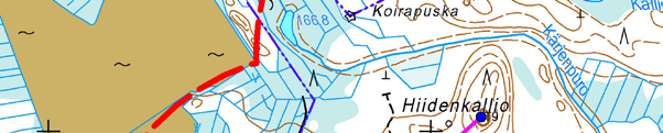 Kuva 10. Hiidenkallion lakialuetta rakennuspaikan T9 ympäristössä. Kuvattu pohjoisesta.