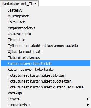 Tulosteet Yksi olennainen tuloste on tieyksikkölaskelma. Se löytyy kyseisestä välilehdestä. Tulosta se.