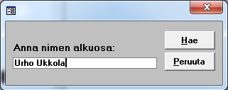 49 LIITE 7(2). Metsäpalveluiden myyntiharjoitus Nimihaku ei tunnista pelkän sukunimen perusteella metsänomistajia, joten hakukenttään on kirjoitettava molemmat nimet.