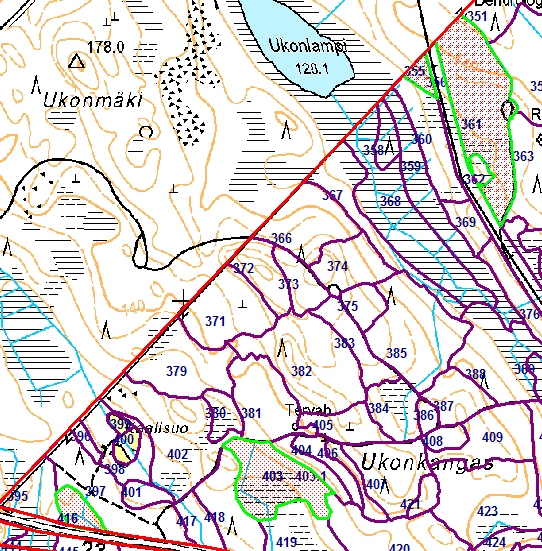 50 LIITE 7(3). Metsäpalveluiden myyntiharjoitus Kun olet valinnut kaikki neljä kuviota, paina. Nyt kuviot on tallennettu työmaallesi.