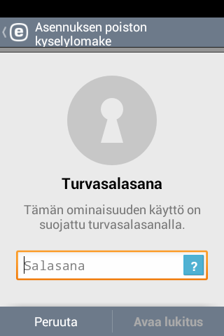 2.5 Asennuksen poistaminen Jos haluat, että ESET Mobile Security poistetaan, käytä ohjattua asennuksen poistoa valitsemalla ohjelman ESET Mobile