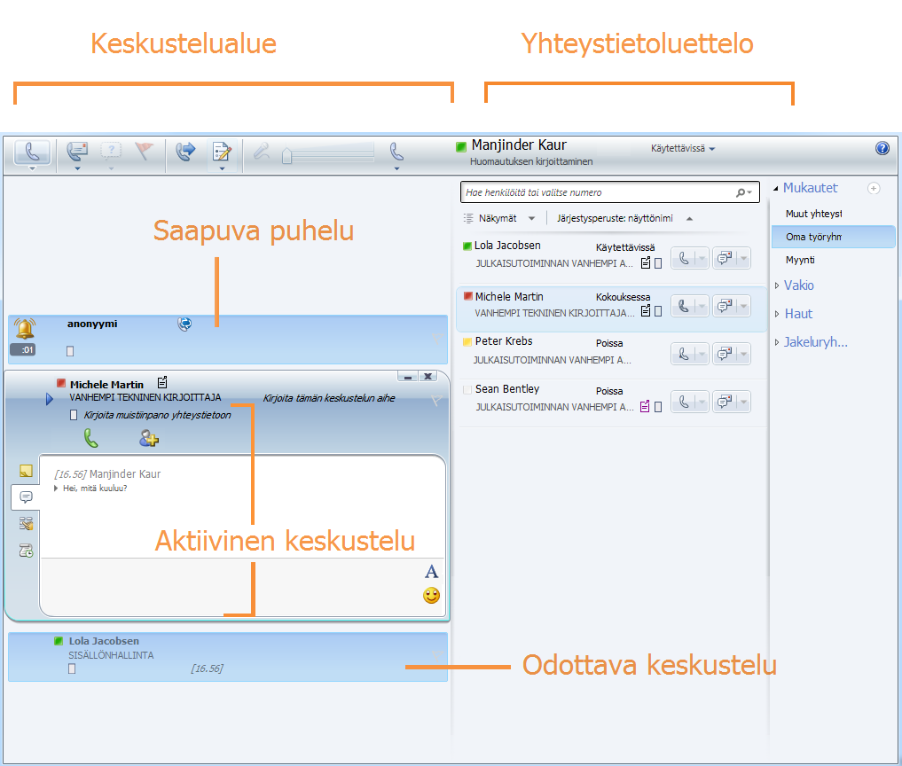 Lync Attendant käyttöohje 3 (12) Yleistä Tässä ohjeessa esitellään Microsoft Lync Attendant 2010 työasemasovelluksen yleisimpien ominaisuuksien käyttäminen.