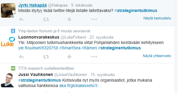 fi/stn Strategisen tutkimuksen rahoituksen avoin LinkedIn-ryhmä: Groups ->