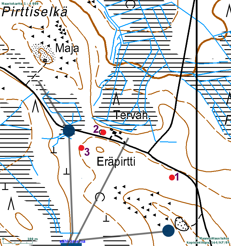 9 Kartta 4. Kohteet 1. Pitkä Pirttiselkä 2.