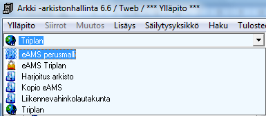 Käyttöohje 56 (79) eams:n versiointi Kun järjestelmän(tweb / Kuntatoimisto / Tdoc) käytössä ollut eams versioidaan, eli käytännössä korvataan uudella, päivitetyllä eams-versiolla.