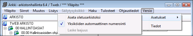 Käyttöohje 58 (79) Nimi, tunnus ja sijaintitiedot tulevat automaattisesti sarjatasolta.