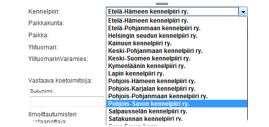 Suomen Kennelliitto ry. 13.5.2014 6(15) Alkamis- ja päättymispäivät Alkamispäivän tallentamisessa ohjelma tarkistaa määräaikaisohjeen mukaan, onko anomus tehty ajoissa.