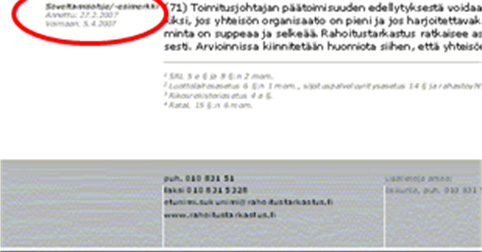 Standardin jokaisella kappaleella on oma marginaali-merkintänsä: : Viittaus voimassa olevaan lain tai asetuksen säännökseen.