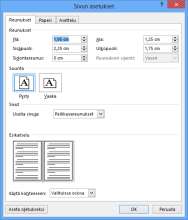 Tämä toiminto on sama, kun Tulosta-valikossa näkyvä Sivun asetukset Voit määritellä sellaisen