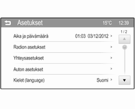 Mittarit ja käyttölaitteet 99 Poistumisvalaistuksen käyttöönotto tai poistaminen käytöstä ja sen keston muuttaminen. Ovien keskuslukitus Autom.