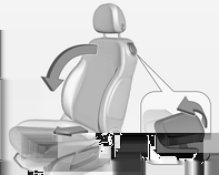 Istuimet, turvajärjestelmät 33 Istuinten selkänojat Istuinkorkeus Istuimen kääntäminen eteen Säädä kallistusta kääntämällä säätöpyörää. Älä nojaa selkänojaan säädön aikana.