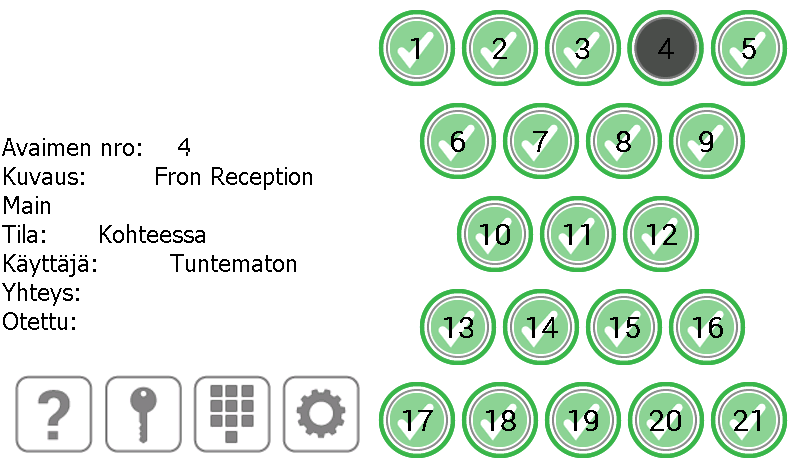 3.5 IFOBIN ETSIMINEN Kun käyttäjä on kirjautuneena, hän voi painaa hakukuvaketta ja etsiä tietoja tietystä ifobista. 1. Paina aloitusruudussa -hakupainiketta. 2. Valitse, mitä avainta haluat hakea.